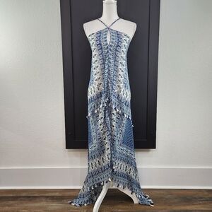 LOVESTITCH Feather Light Halter Maxi Dress Size S/M